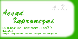 acsad kapronczai business card